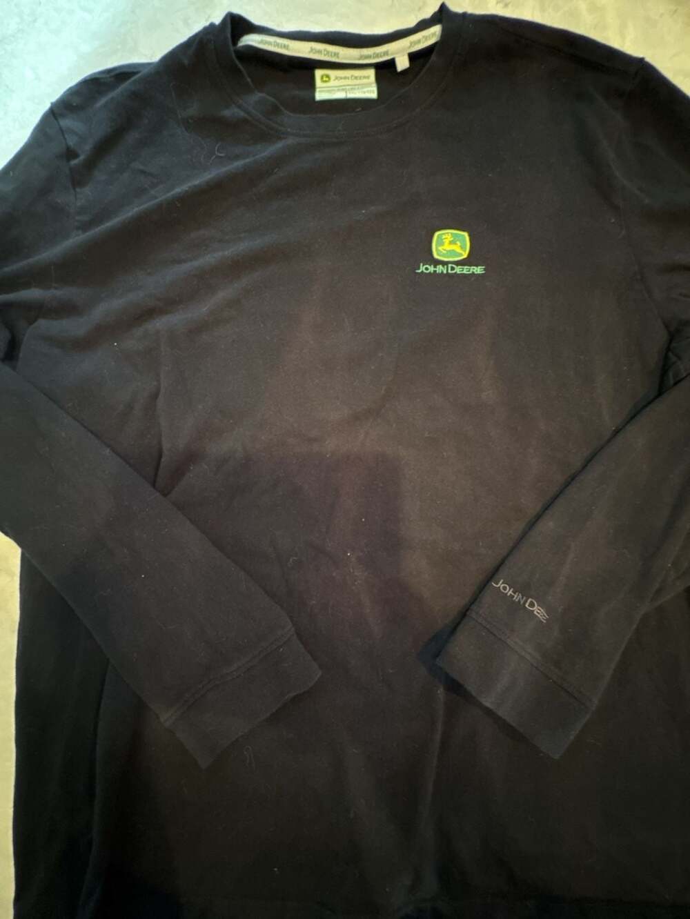 John Deere Men's Black Long Sleeve Shirt XXL